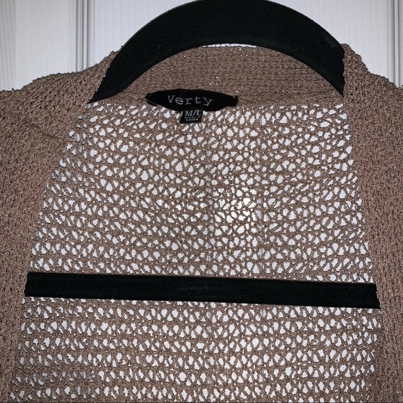 NWT JLUXLABEL Taupe Sienna Crochet Cardigan - Picture 6 of 10